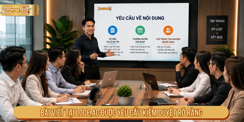 Các bài viết tại Lode.ac được kiểm duyệt theo tiêu chuẩn rõ ràng